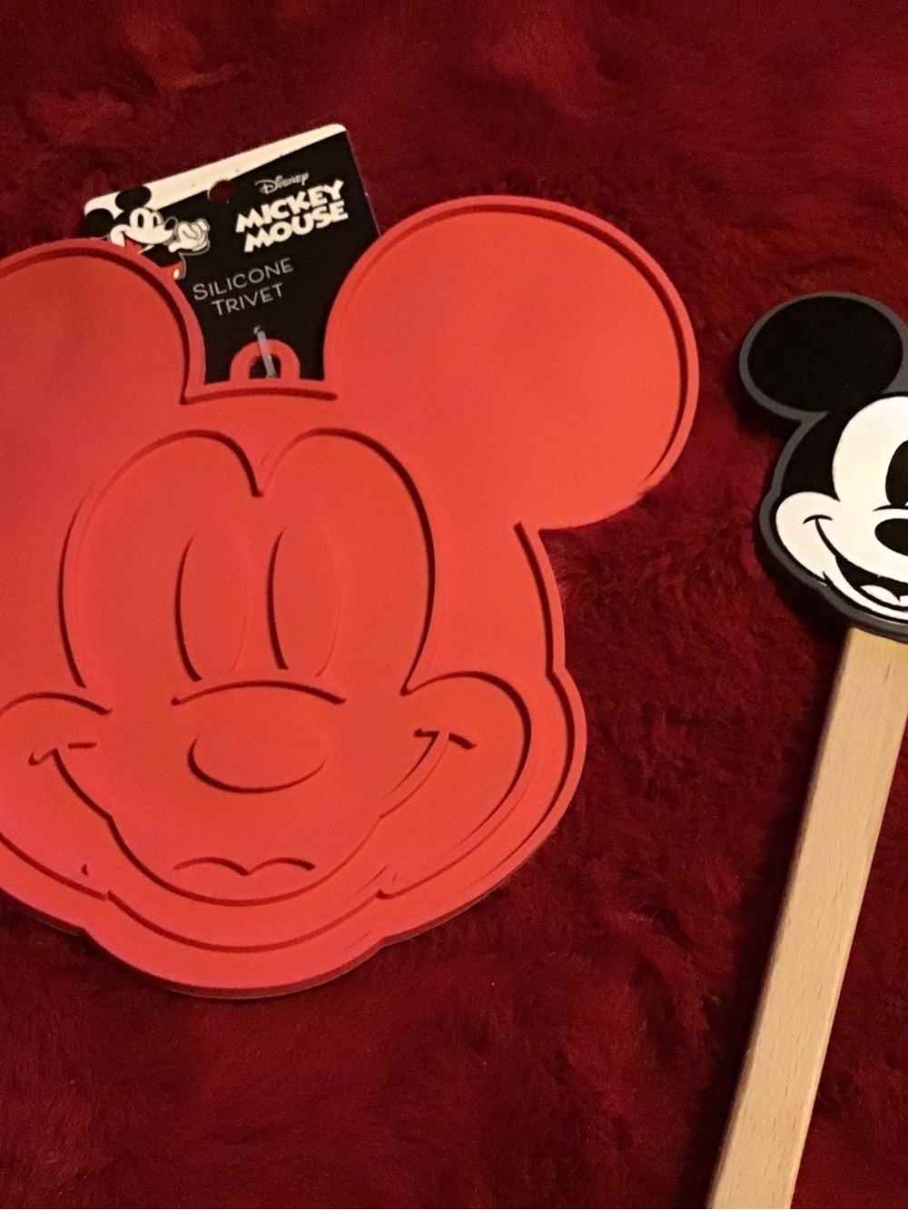 Disney Mickey Mouse Coral-Red Silicone Character Trivet